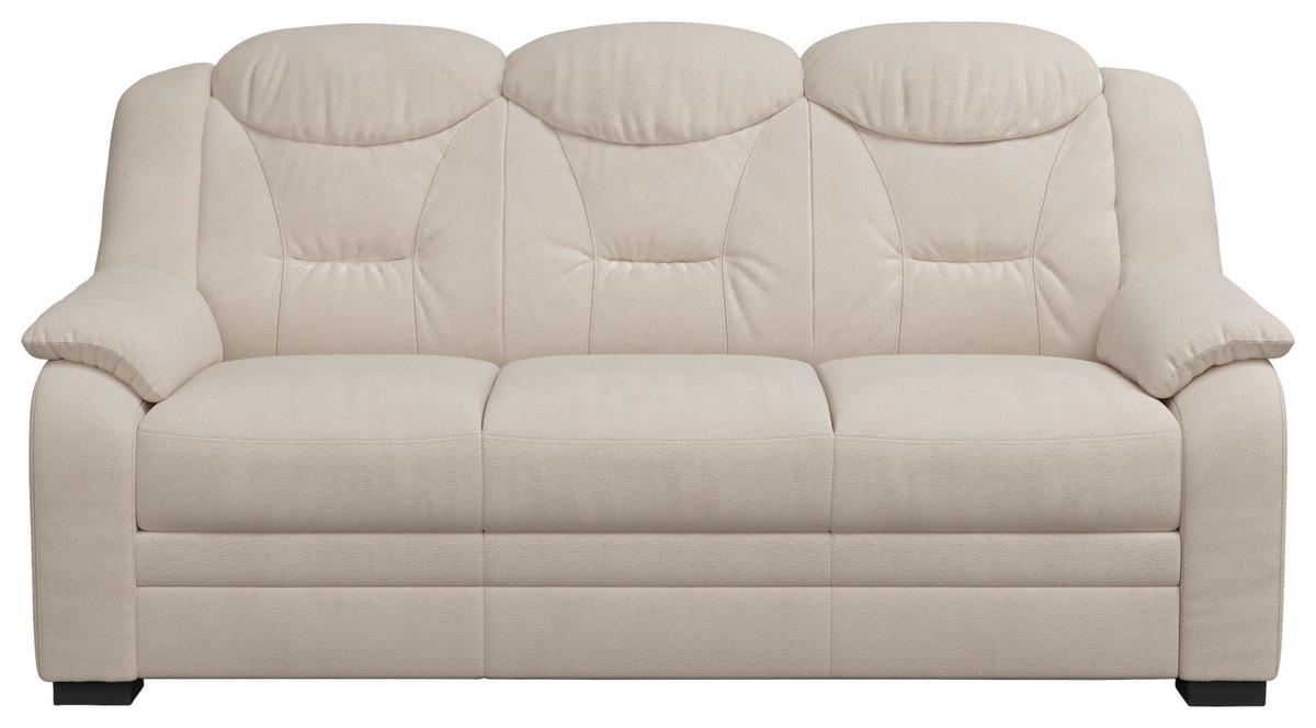 3-SITZER-SOFA Chenille Beige  - Beige/Schwarz, Basics, Kunststoff/Textil (189/99/99cm) - MID.YOU