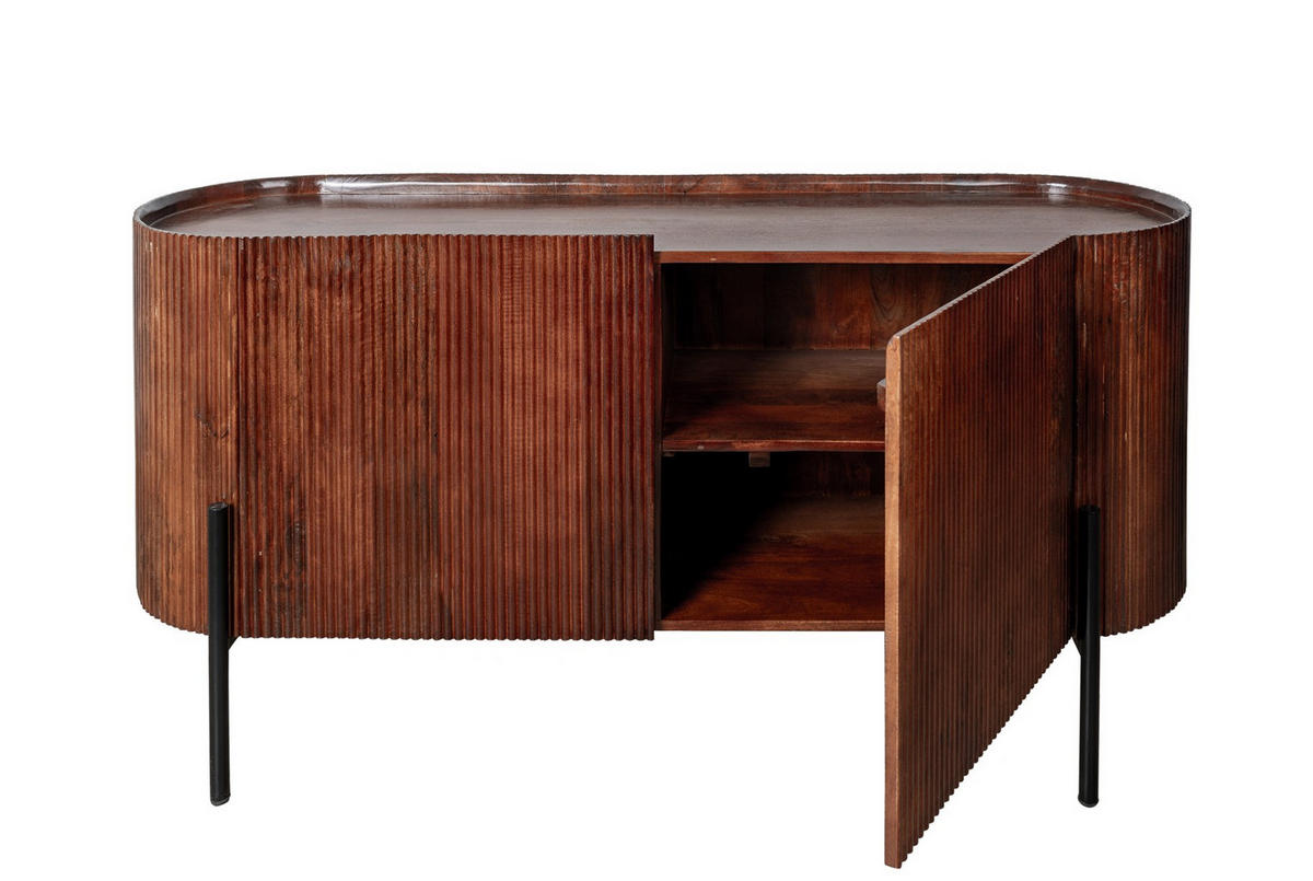 SIDEBOARD  in 150/75/45 cm  - Schwarz/Braun, Design, Holz/Metall (150/75/45cm) - Livetastic