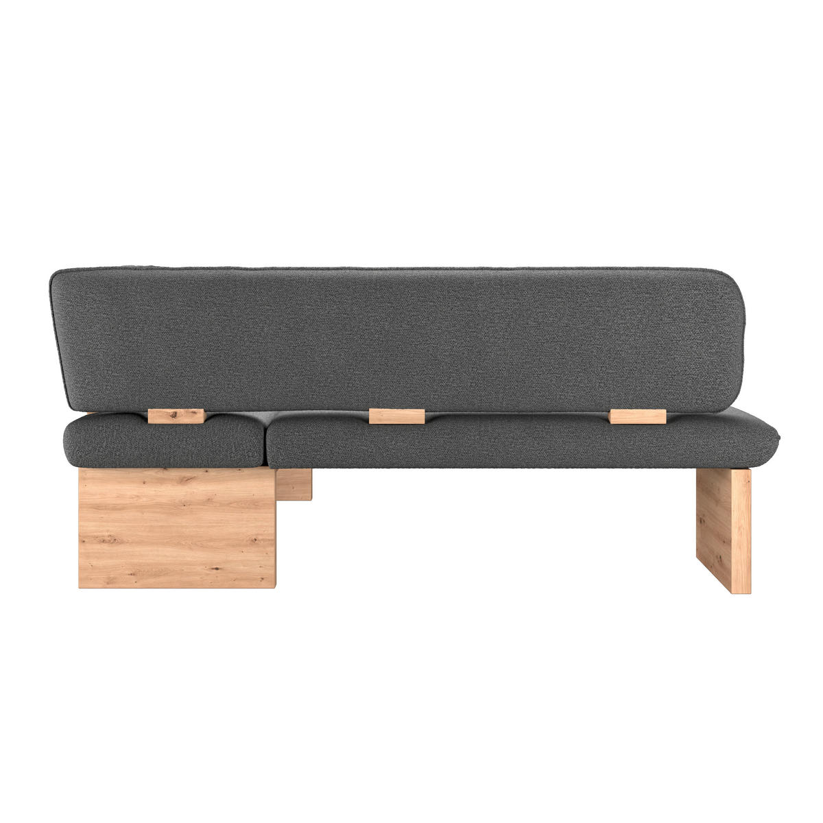 ECKBANK 232/170 cm Webstoff Schwarz Eiche Sperrholz   - Eichefarben/Schwarz, KONVENTIONELL, Holz/Textil (232/170cm) - Livetastic