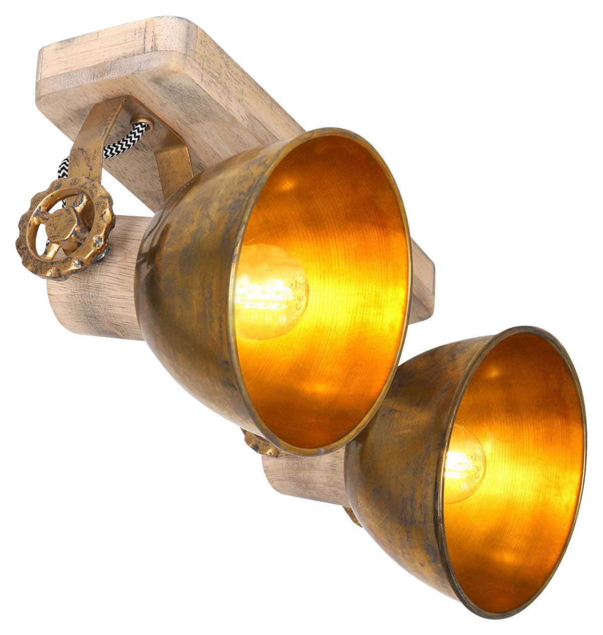 DECKENSPOTS - Anthrazit, Trend, Holz/Metall (32/19/17cm)