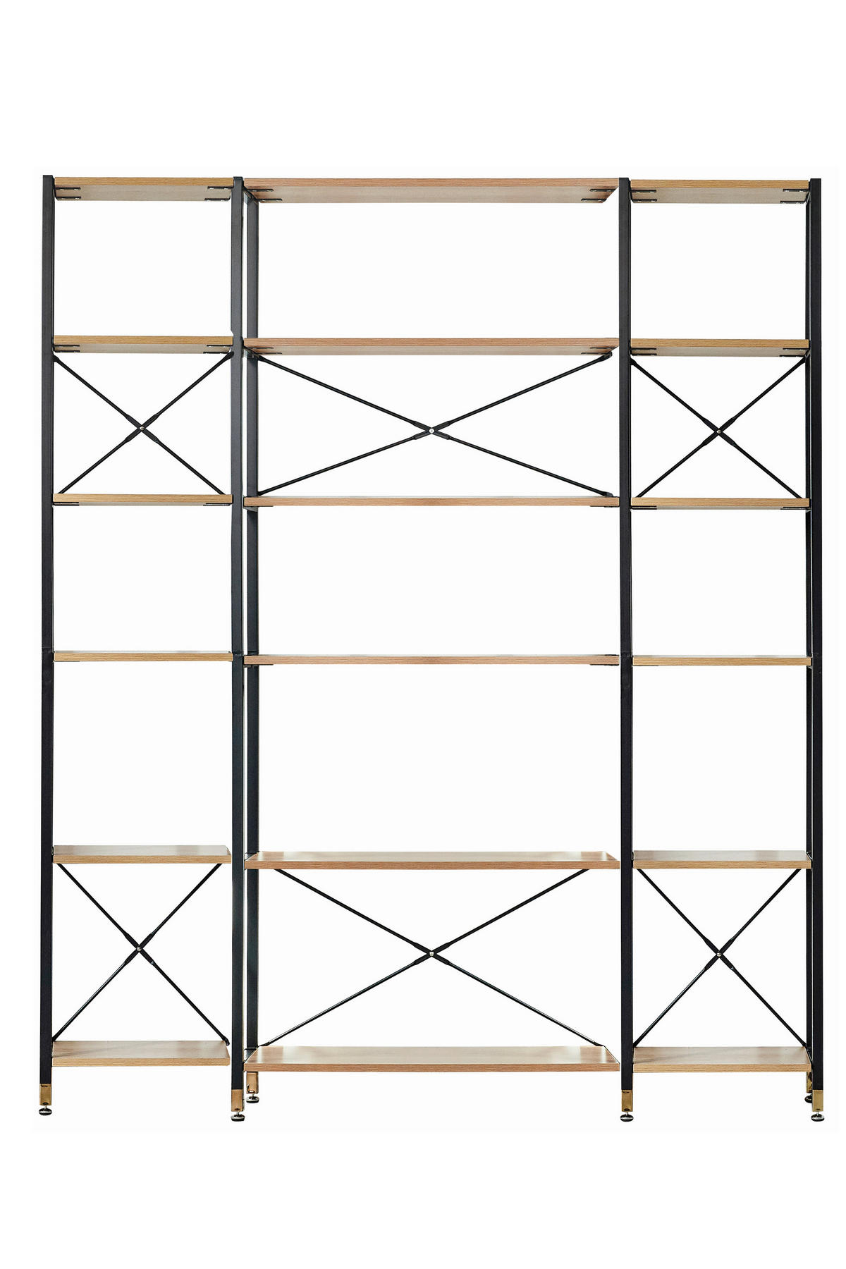 HYLLA i 170/210/30 cm naturfärgad, svart  - svart/naturfärgad, Design, metall/trämaterial (170/210/30cm) - Livetastic