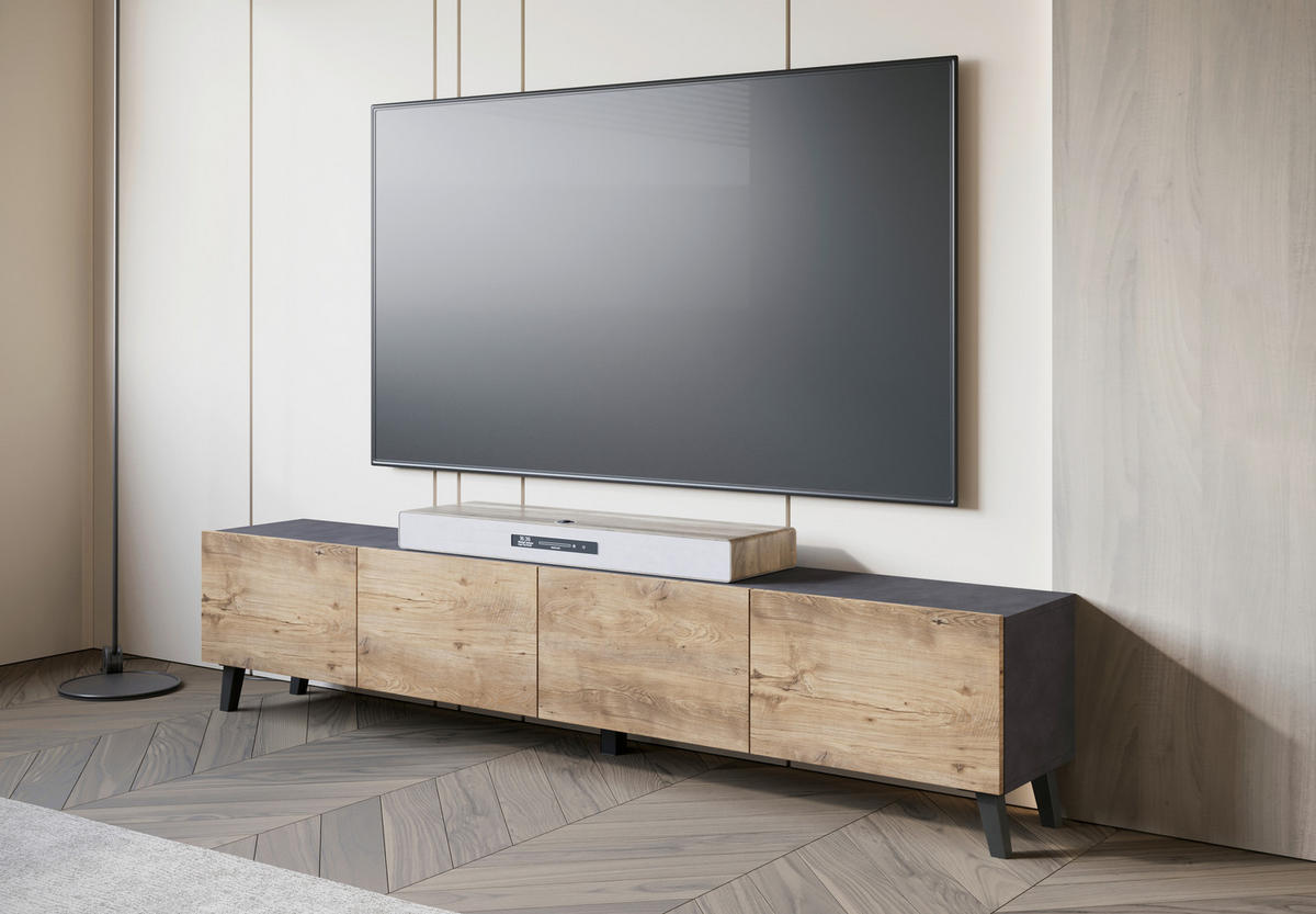 LOWBOARD  in 190/40/32 cm  - Kastanieneichefarben/Anthrazit, Design, Holz/Holzwerkstoff (190/40/32cm) - Livetastic