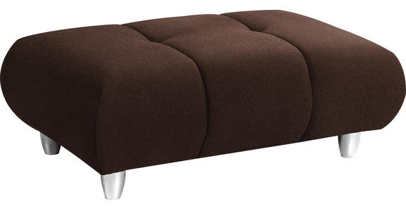 HOCKER in Textil Braun - Chromfarben/Braun, Design, Kunststoff/Textil (125/40/75cm) - Hom`in