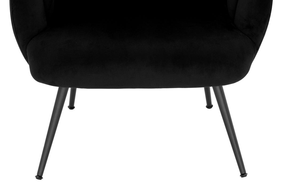COCKTAILSESSEL Samt Schwarz    - Blau/Schwarz, MODERN, Textil/Metall (67/80/78cm) - Livetastic