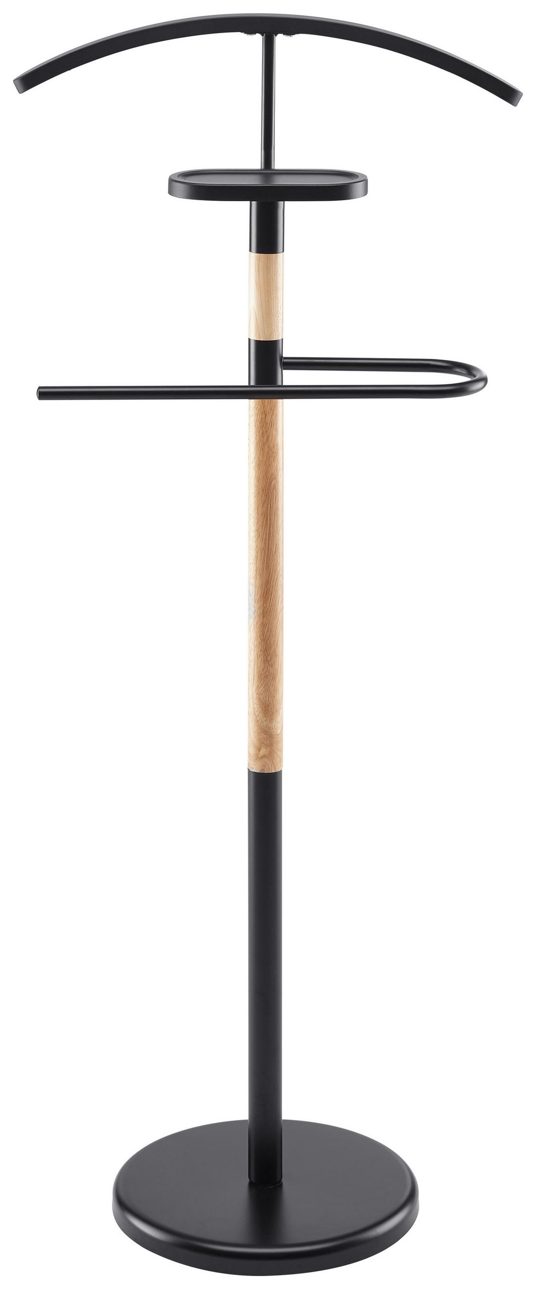 HERRENDIENER Schwarz, Buchefarben  - Buchefarben/Schwarz, Basics, Holz/Metall (47/112/29cm)