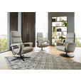 RELAXSESSEL in Leder Greige  - Greige/Schwarz, Design, Leder/Metall (76/108/86cm) - Dieter Knoll