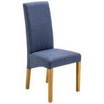 STUHL  in Webstoff Textil  - Blau/Eichefarben, KONVENTIONELL, Holz/Textil (47/102/57cm) - Carryhome