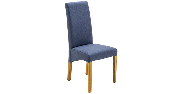 STUHL in Webstoff Textil - Blau/Eichefarben, KONVENTIONELL, Holz/Textil (47/102/57cm) - Carryhome