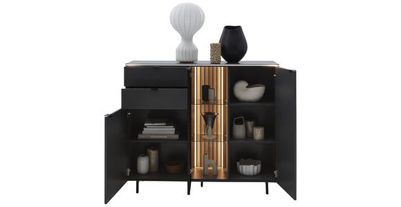 HIGHBOARD Anthrazit  141,2/120,1/40 cm  - Anthrazit/Schwarz, Design, Glas/Holz (141,2/120,1/40cm) - Dieter Knoll