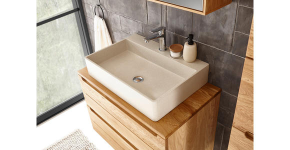 WASCHBECKEN 82/13/42 cm  - Hellgrau, Basics, Stein (82/13/42cm) - Linea Natura