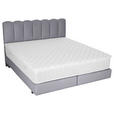 BOXSPRINGBETT 180/200 cm,  in Hellgrau, Topper, Matratzen, H3 = fest  - Hellgrau/Schwarz, Design, Holzwerkstoff/Textil (180/200cm) - Esposa