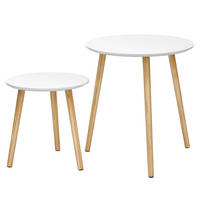 BEISTELLTISCHSET in Holzwerkstoff 35-45/35-45/35-50 cm  - Weiß/Naturfarben, Trend, Holz/Holzwerkstoff (35-45/35-45/35-50cm) - Boxxx