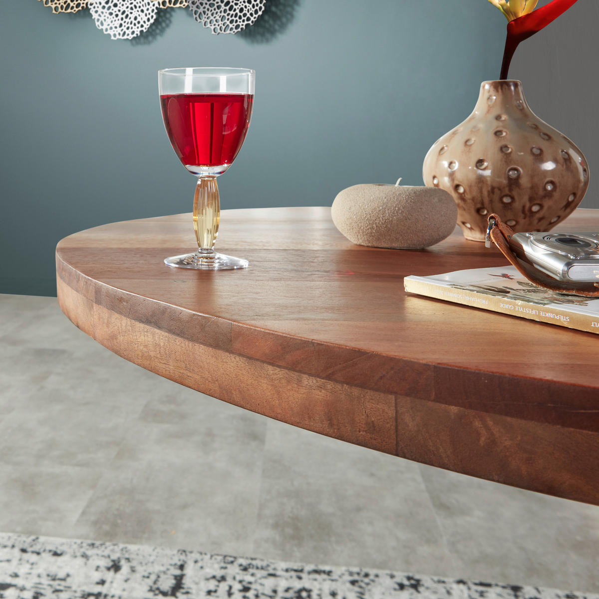 ESSTISCH in Holz, Metall 120/120/76 cm  - Schwarz/Naturfarben, MODERN, Holz/Metall (120/120/76cm) - Livetastic