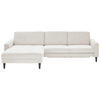 ECKSOFA in Cord Beige  - Beige/Schwarz, Modern, Textil/Metall (177/302cm) - Beldomo Style