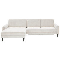 ECKSOFA in Cord Beige  - Beige/Schwarz, Modern, Textil/Metall (177/302cm) - Beldomo Style