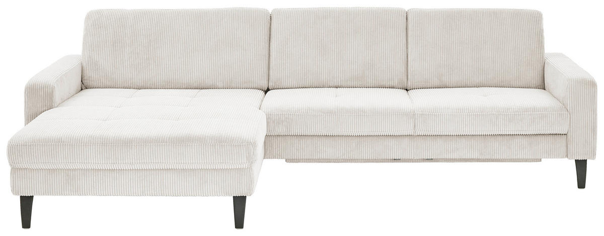 ECKSOFA in Cord Beige  - Beige/Schwarz, Modern, Textil/Metall (177/302cm) - Beldomo Style