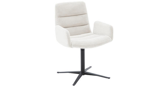 ARMLEHNSTUHL in Cord - Schwarz/Weiß, Design, Textil/Metall (61/88/66cm) - Dieter Knoll