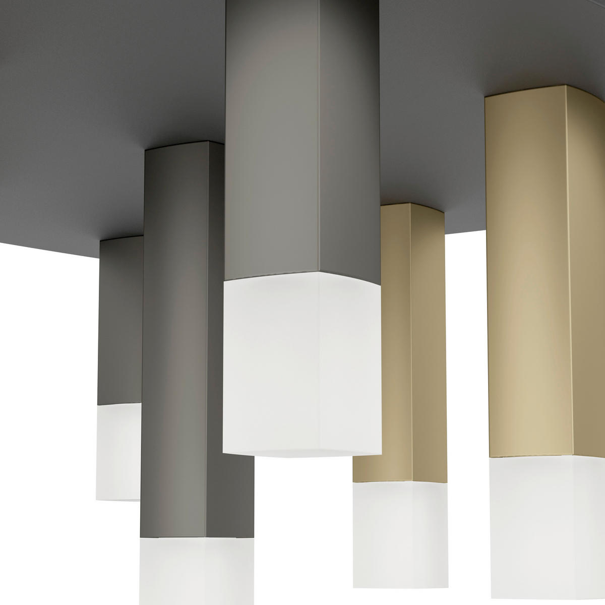 LED-DECKENLEUCHTE 42/42/23,5 cm  - Goldfarben/Schwarz, Design, Kunststoff/Metall (42/42/23,5cm) - Eglo