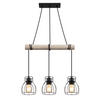 HÄNGELEUCHTE 50/14/140 cm   - Schwarz/Naturfarben, KONVENTIONELL, Holz/Metall (50/14/140cm) - Globo