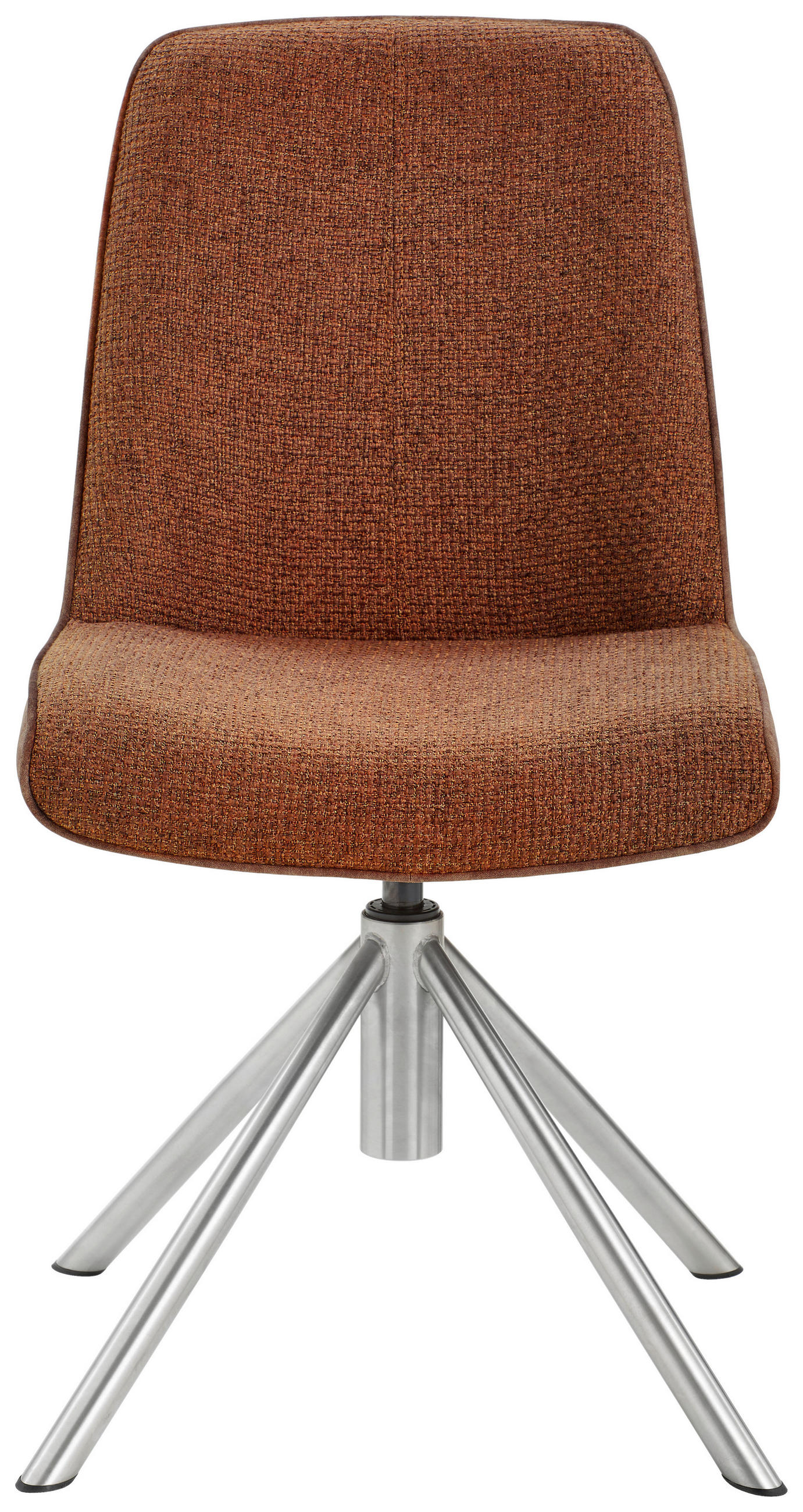 STUHL drehbar  in Edelstahl Flachgewebe Metall, Textil  - Edelstahlfarben/Rostfarben, Design, Textil/Metall (49/88/64cm) - Novel