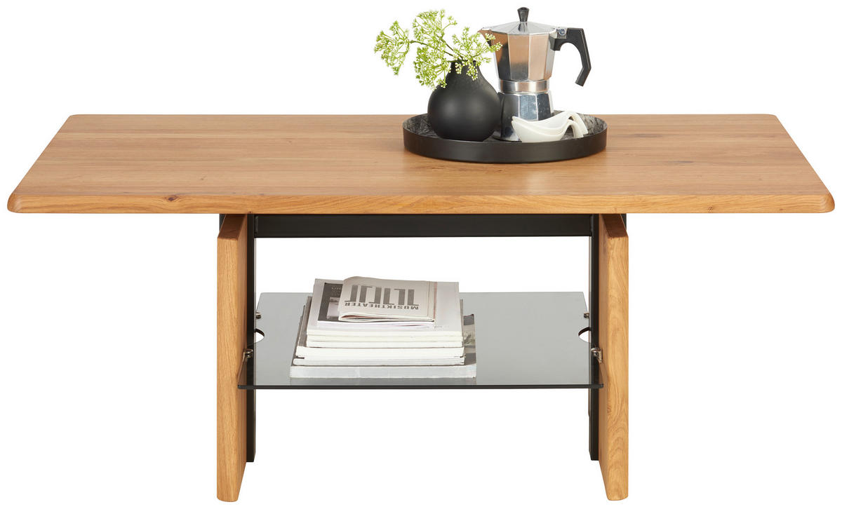 COUCHTISCH in Holz 110/65/50-69 cm  - Eichefarben/Schwarz, Trend, Holz (110/65/50-69cm) - Venda