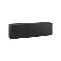 LOWBOARD Bern 179,9/52,3/40 cm 3 Schublade(n) stehend  - Schwarz, Design, Holzwerkstoff (179,9/52,3/40cm) - MID.YOU