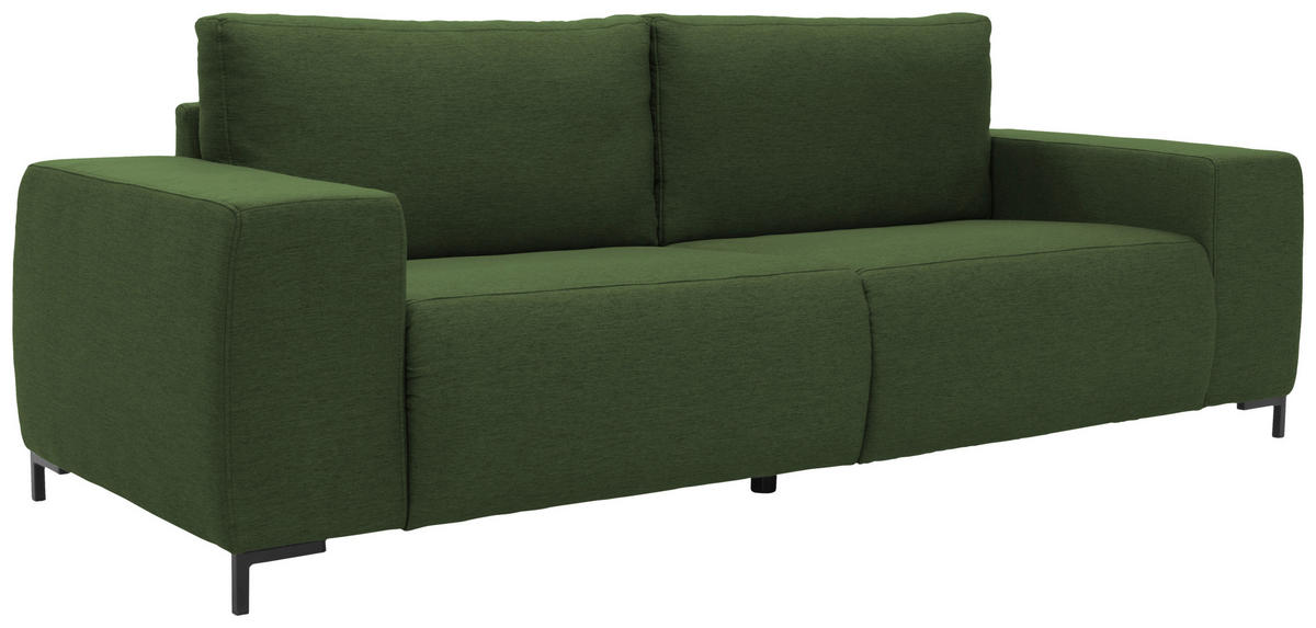 BIGSOFA Webstoff Grün  - Schwarz/Grün, Design, Textil/Metall (242/88/88cm) - LOOKS by W.Joop