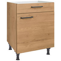 KOCHFELDUMBAUSCHRANK 60/87/56 cm  in Eichefarben  - Eichefarben/Schwarz, MODERN, Holzwerkstoff/Metall (60/87/56cm) - Nobilia