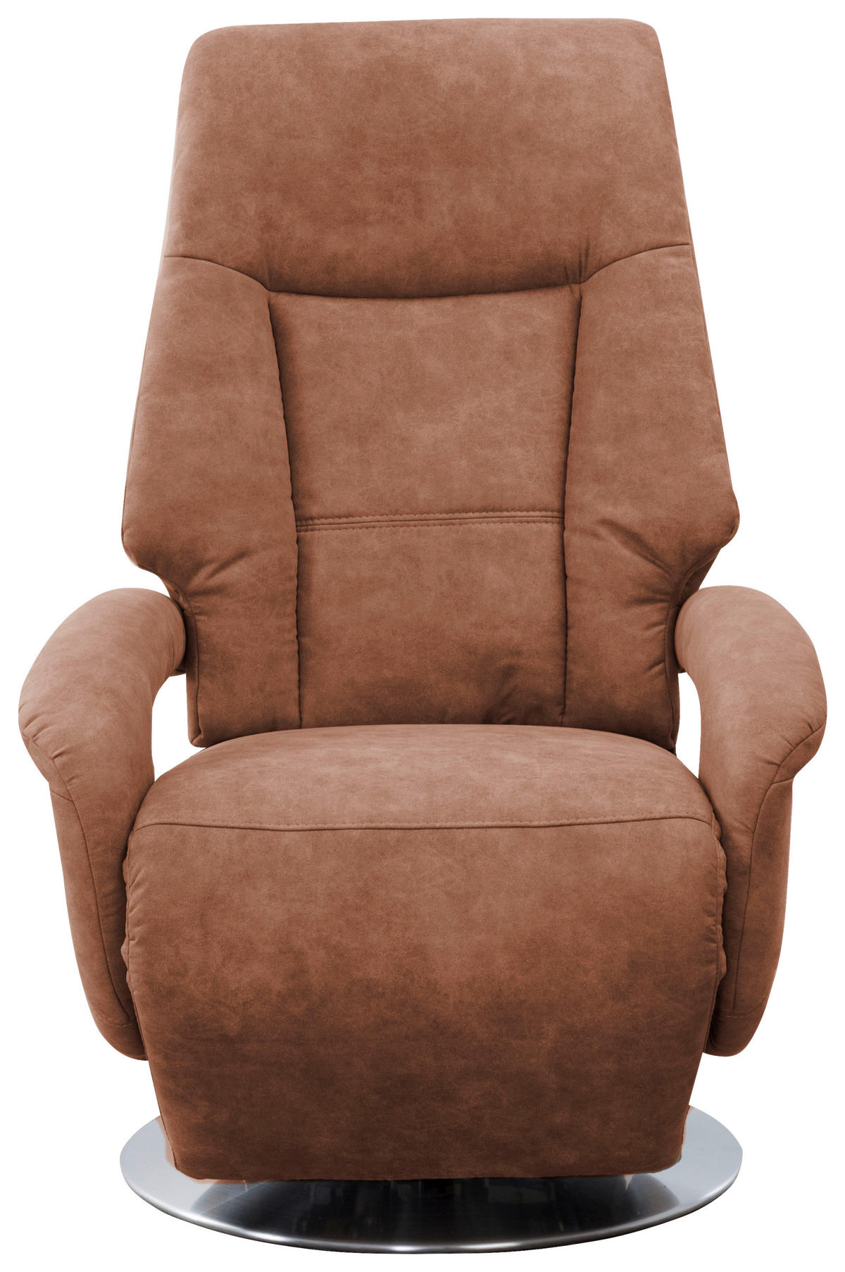 RELAXSESSEL  in Mikrofaser Cognac  - Chromfarben/Cognac, Konventionell, Textil/Metall (74/111/77cm) - Sit & More