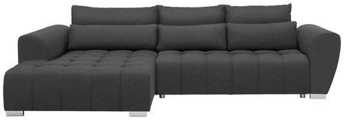 ECKSOFA in Webstoff Dunkelgrau  218/304 cm  - Dunkelgrau/Silberfarben, MODERN, Kunststoff/Textil (218/304cm) - Carryhome