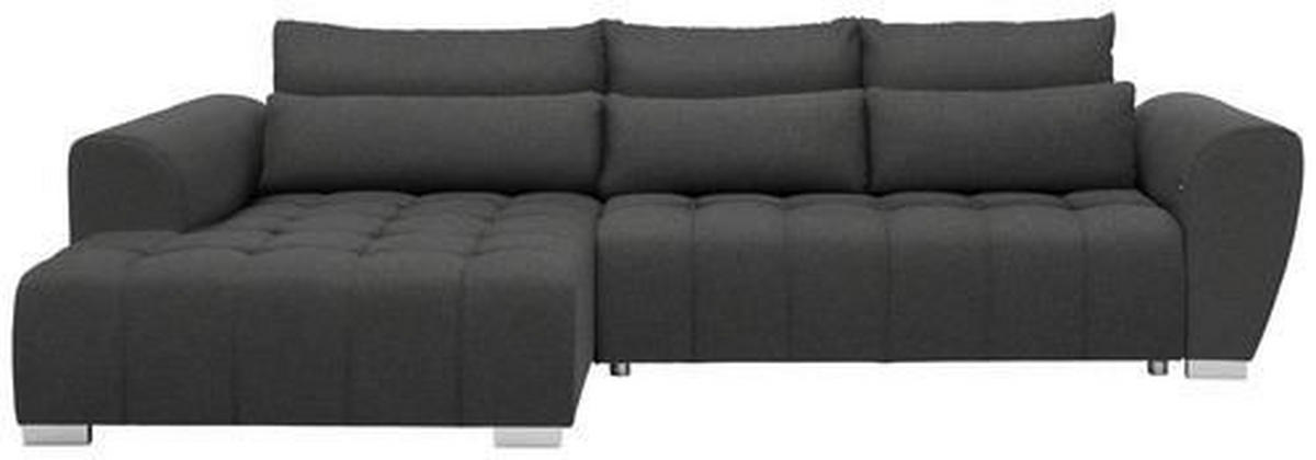 ECKSOFA in Webstoff Dunkelgrau  218/304 cm  - Dunkelgrau/Silberfarben, MODERN, Kunststoff/Textil (218/304cm) - Carryhome
