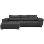 ECKSOFA in Webstoff Dunkelgrau  - Dunkelgrau/Silberfarben, MODERN, Kunststoff/Textil (218/304cm) - Carryhome