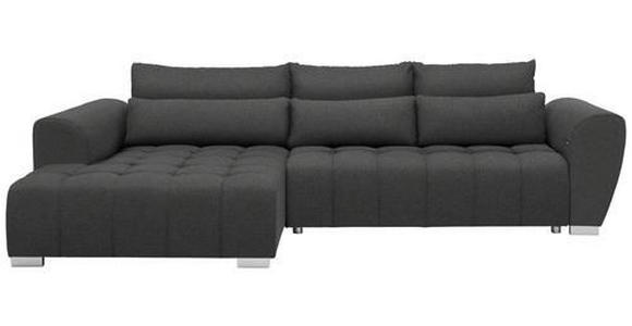 ECKSOFA in Webstoff Dunkelgrau  - Dunkelgrau/Silberfarben, MODERN, Kunststoff/Textil (218/304cm) - Carryhome