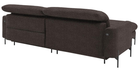 ECKSOFA in Flachgewebe Graubraun  - Graubraun/Schwarz, Design, Textil/Metall (191/252cm) - Dieter Knoll