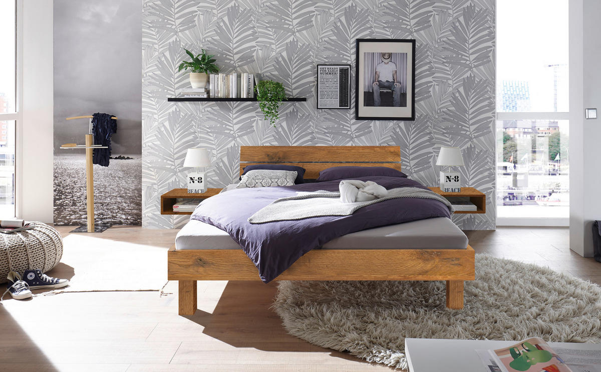 LIT 200/200 cm  in Wildeiche   - Wildeiche/Eichefarben, Natur, Holz (200/200cm) - Hasena