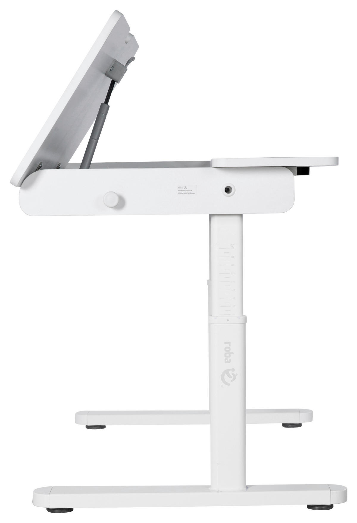 SCHREIBTISCH  Weiß höhenverstellbar  - Weiß, MODERN, Holzwerkstoff/Metall (109,5/62-78/60cm) - Roba