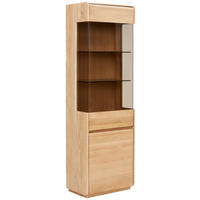 VITRINE Wildeiche  62,5/201/41 cm  - Wildeiche, Natur, Glas/Holz (62,5/201/41cm) - Linea Natura