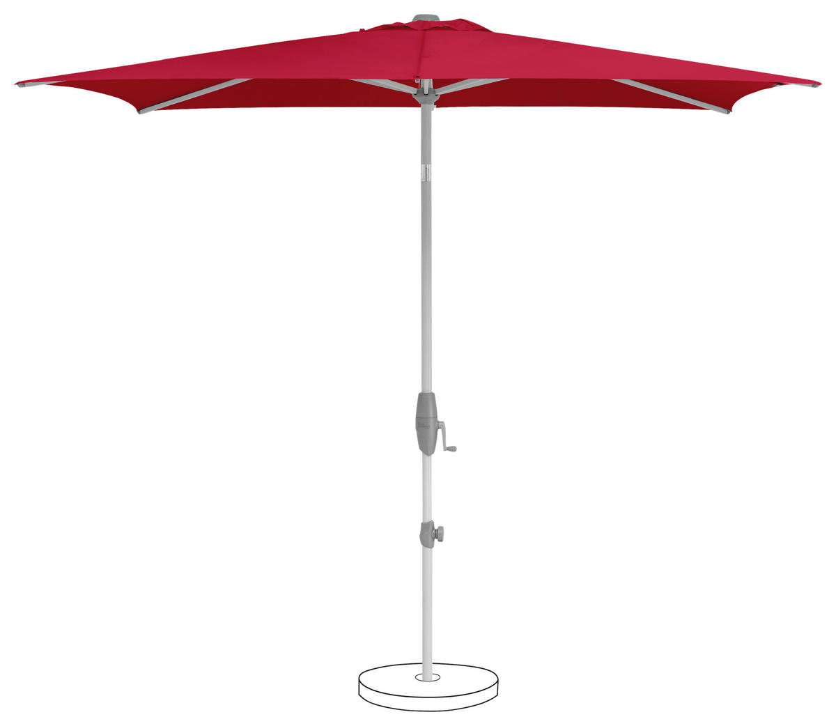 SONNENSCHIRM Rot  - Silberfarben/Rot, KONVENTIONELL, Textil/Metall (250/200cm) - Suncomfort by Glatz