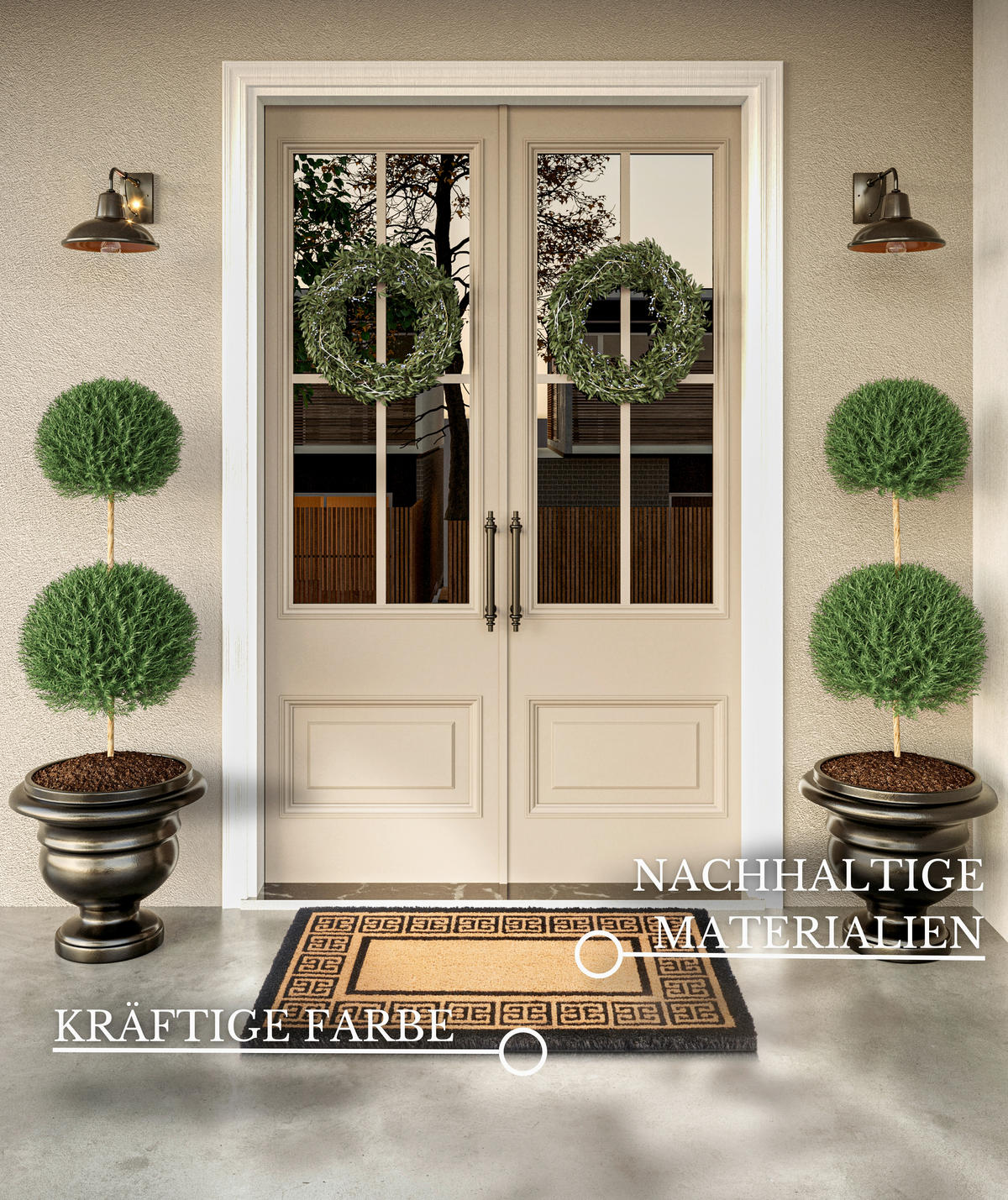 FUSSMATTE  50/80 cm  Schwarz, Hellbraun  Ornament  - Hellbraun/Schwarz, Basics, Kunststoff/Textil (50/80cm) - Villeroy & Boch