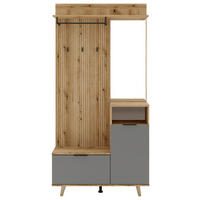 GARDEROBE  in 100/204/40 cm  - Eichefarben/Graphitfarben, Design, Holzwerkstoff (100/204/40cm) - Boxxx