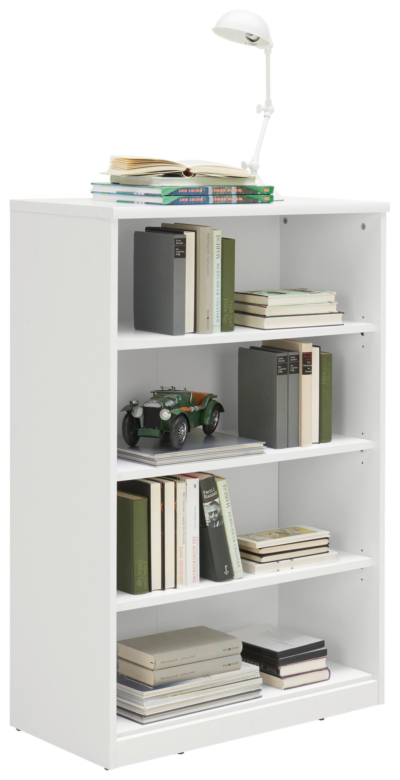 ETAJERĂ 72/110/36 cm alb - alb/negru, Konventionell, material pe bază de lemn (72/110/36cm) - Xora