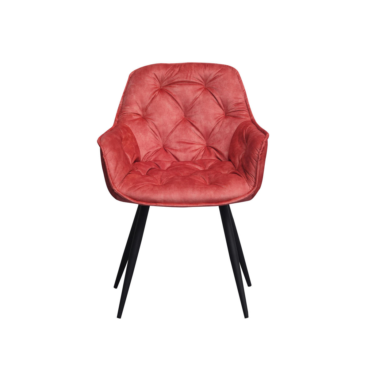 ARMLEHNSTUHL-SET 2 Stück  Samt  - Pink/Schwarz, MODERN, Textil/Metall (54/86/53cm) - MID.YOU