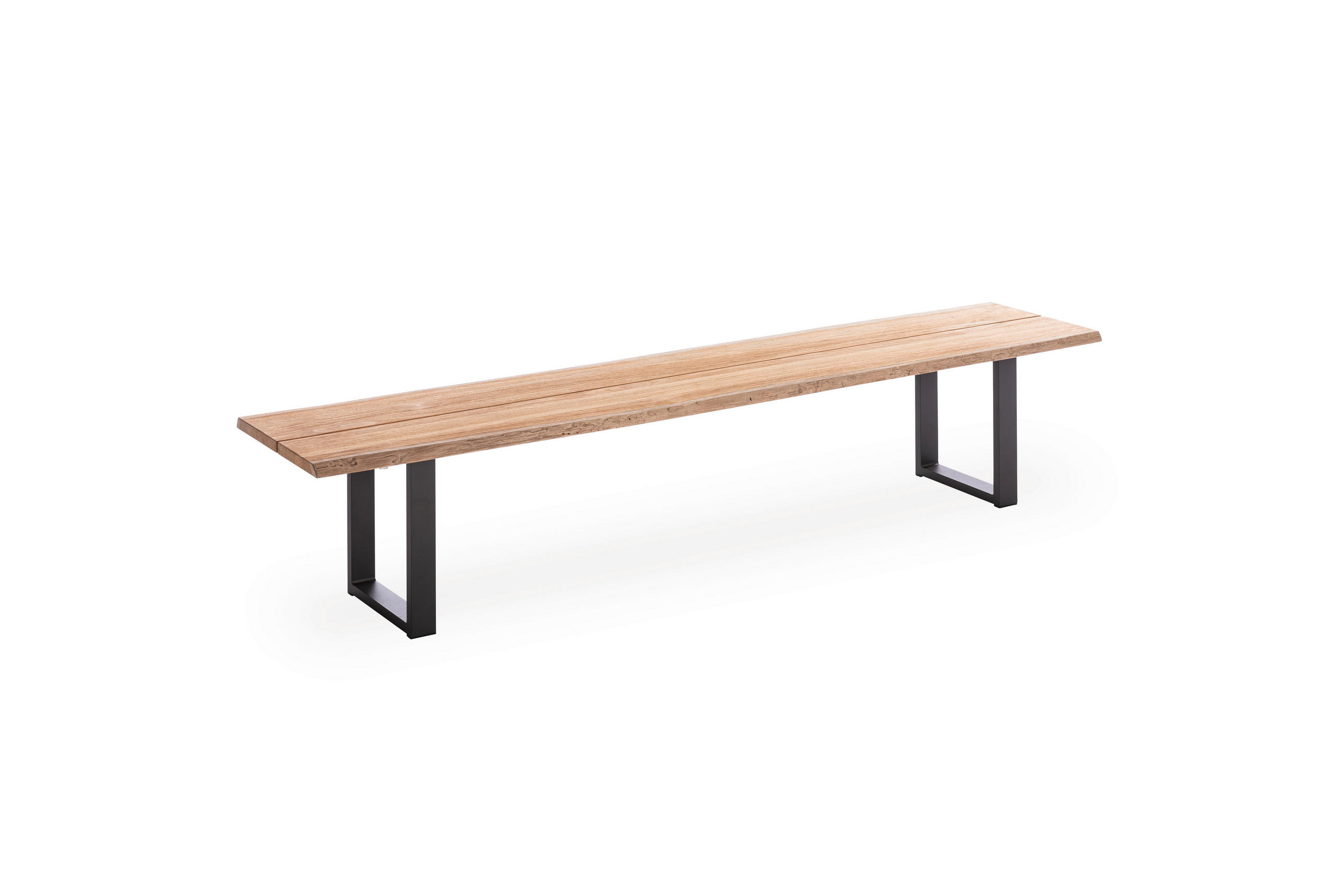 GARTENBANK 240/46/45 cm  in Naturfarben  - Silberfarben/Naturfarben, Design, Holz/Metall (240/46/45cm)