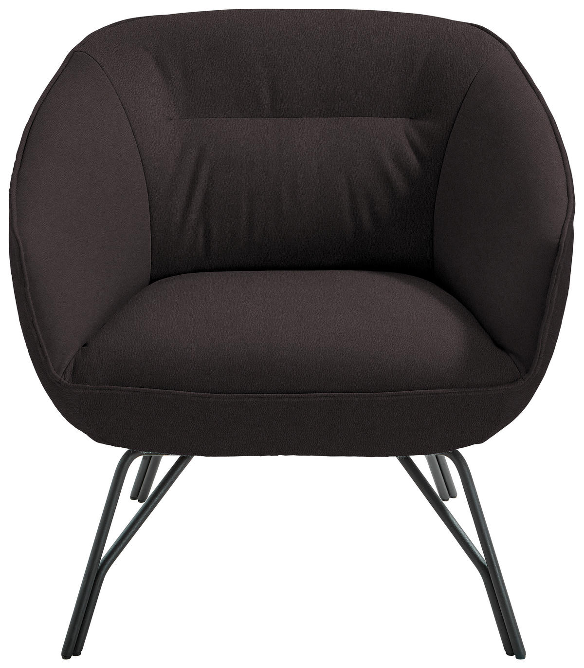 COCKTAILSESSEL - Anthrazit/Dunkelbraun, Design, Leder/Metall (76/80/73cm) - Joop!
