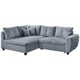 ECKSOFA  in Plüsch Hellgrau  - Hellgrau/Schwarz, KONVENTIONELL, Kunststoff/Textil (175/249cm) - Carryhome