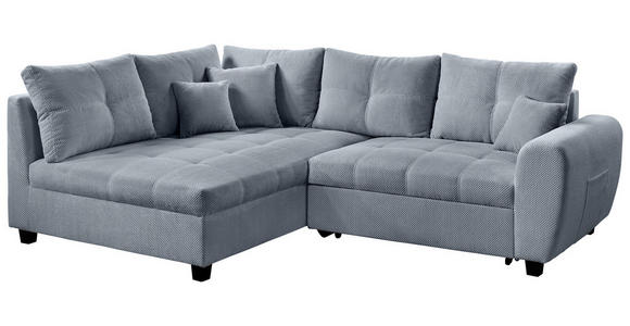 ECKSOFA  in Plüsch Hellgrau  - Hellgrau/Schwarz, KONVENTIONELL, Kunststoff/Textil (175/249cm) - Carryhome