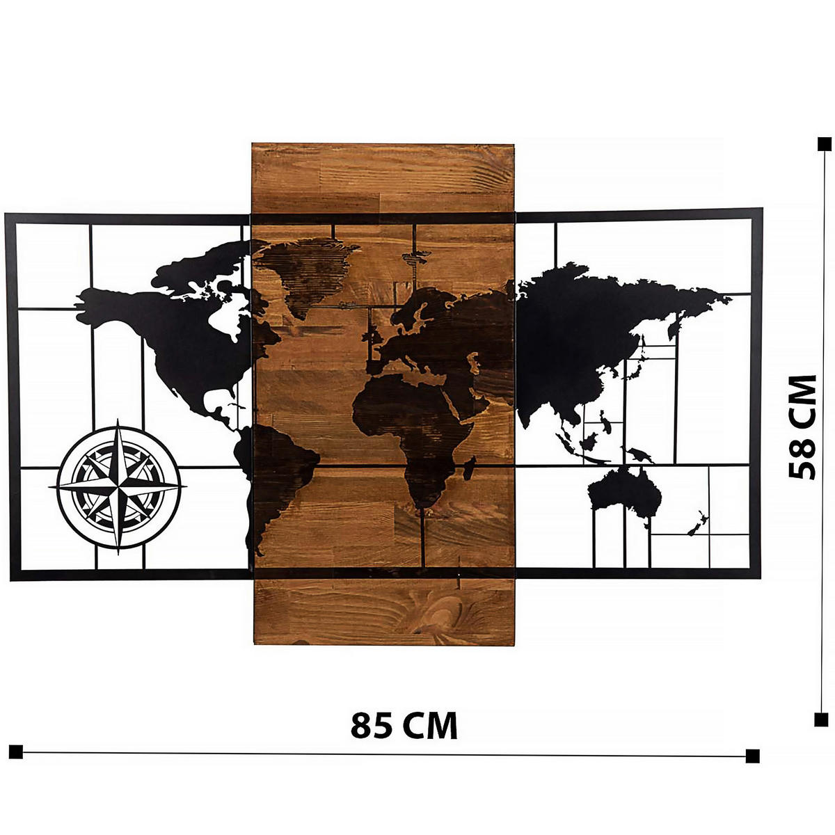 OBJEKTBILD 85/58 cm  - Schwarz/Braun, Basics, Holzwerkstoff (85/58cm)