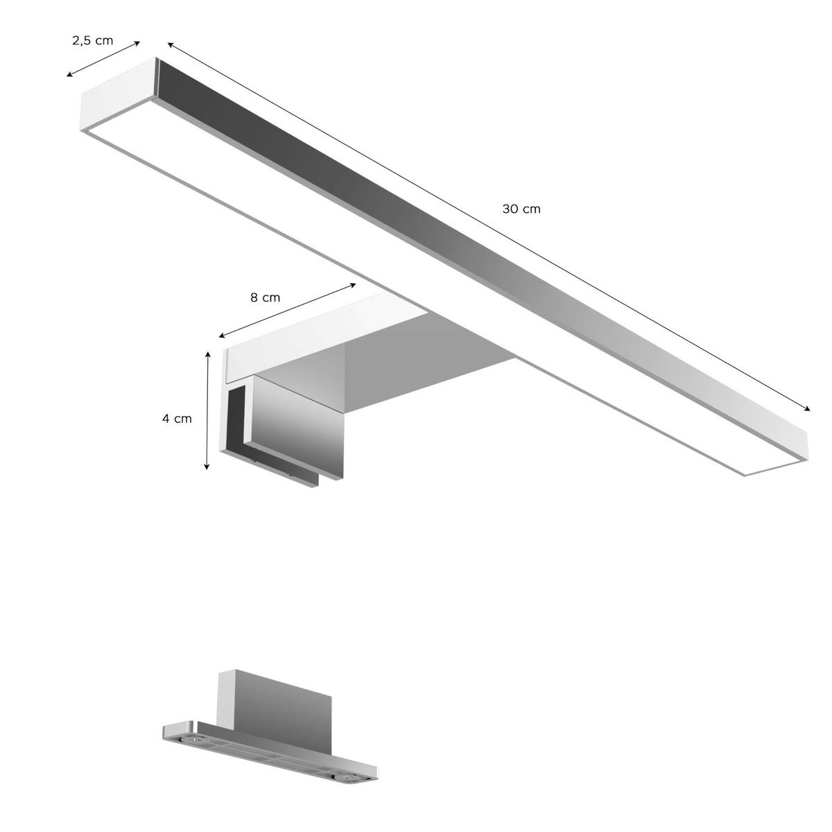 SPIEGELLEUCHTE - Silberfarben, Basics, Kunststoff (30/2,5/8cm) - MID.YOU