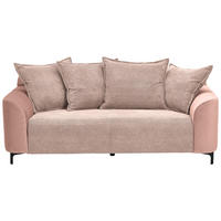 2-SITZER-SOFA in Cord, Velours Rosa  - Schwarz/Rosa, Konventionell, Textil/Metall (175/84/99cm) - Carryhome