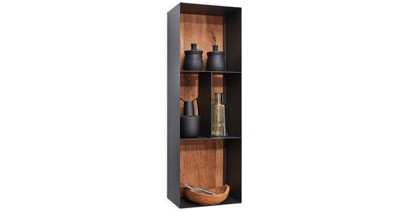 WANDREGAL 35/106/24 cm - Eichefarben/Anthrazit, Natur, Holz/Metall (35/106/24cm) - Valnatura
